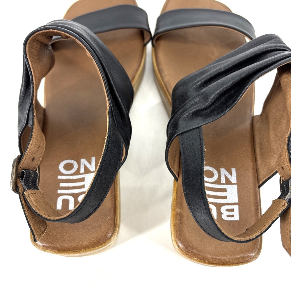Bueno Maya Sandals Black Leather Straps‎ Wedge Platform Size 40 - Picture 8 of 12